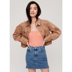 Wilfred Free | NWT Tanit Denim Cut Off Skirt Size 4 Medium Wash Aritzia